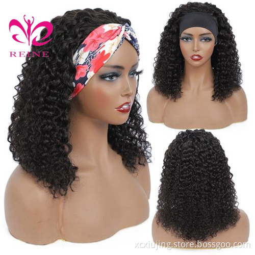 Best cuticle aligned virgin cheap remy natural virgin hair wigs,brazilian wholesale 100% human hair for black women headband wig